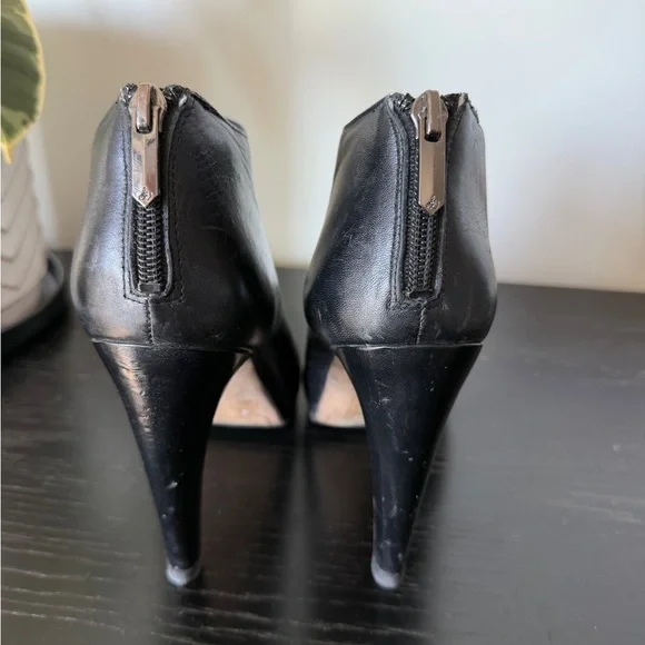 Sam Edelman Black Leather Heeled Ankle Boots - Picture 2 of 5